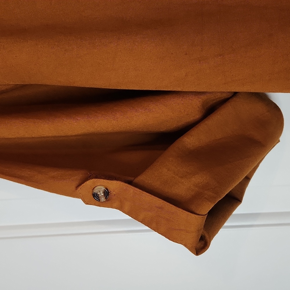 Mph Collection Rust Orange Cotton Button Front Sh… - image 7